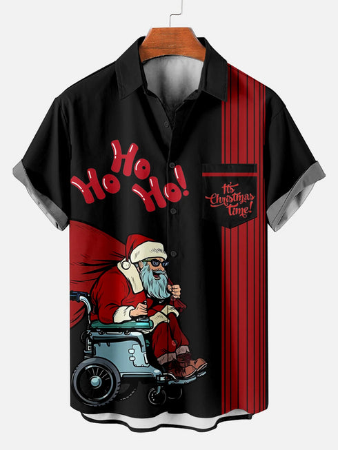 Men's Christmas Funny Graphic Short Sleeve Hawaiian Shirt